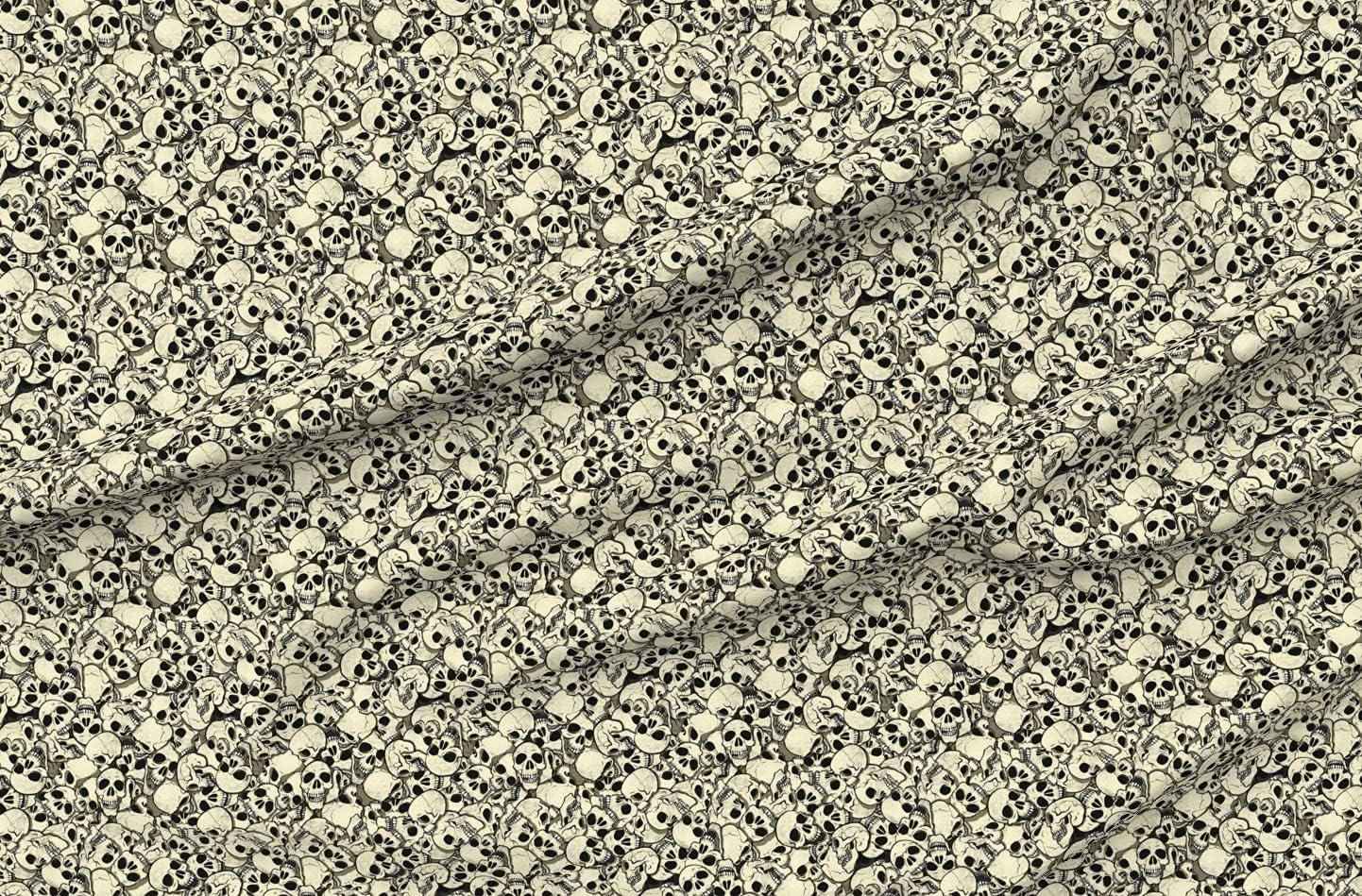 Spoonflower Fabric - Skull Bones Skeleton Goth Bone Head Spooky Printed on Minky Fabric by The Yard - Sewing Baby Blankets Quilt Backing Plush