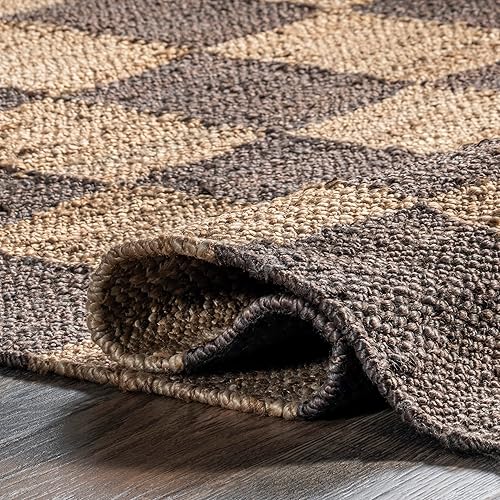 Miniatura 53 de nuLOOM Pandora - Alfombra de yute de diamante de 2 x 8 pies, alfombra de yute de inspiración mundial para comedor, sala de estar, entrada, pasillo