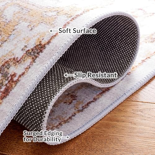 Miniatura 6 de SAFAVIEH Tucson Collection - Alfombra de área de 8 x 10 pies, diseño persa elegante y desgastado, no desprende pelusa, lavable a máquina y