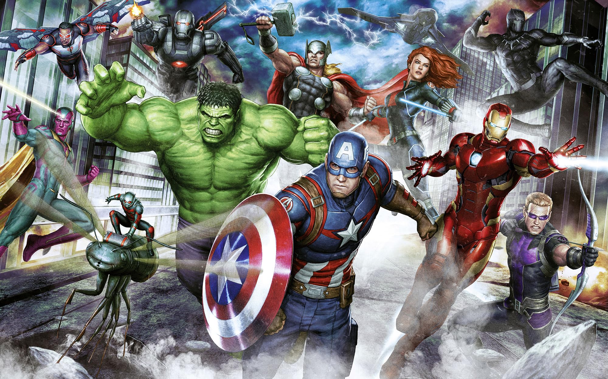 Komar Vlies Fototapete - Marvel Avengers Assemble - Größe 400 x 250 cm