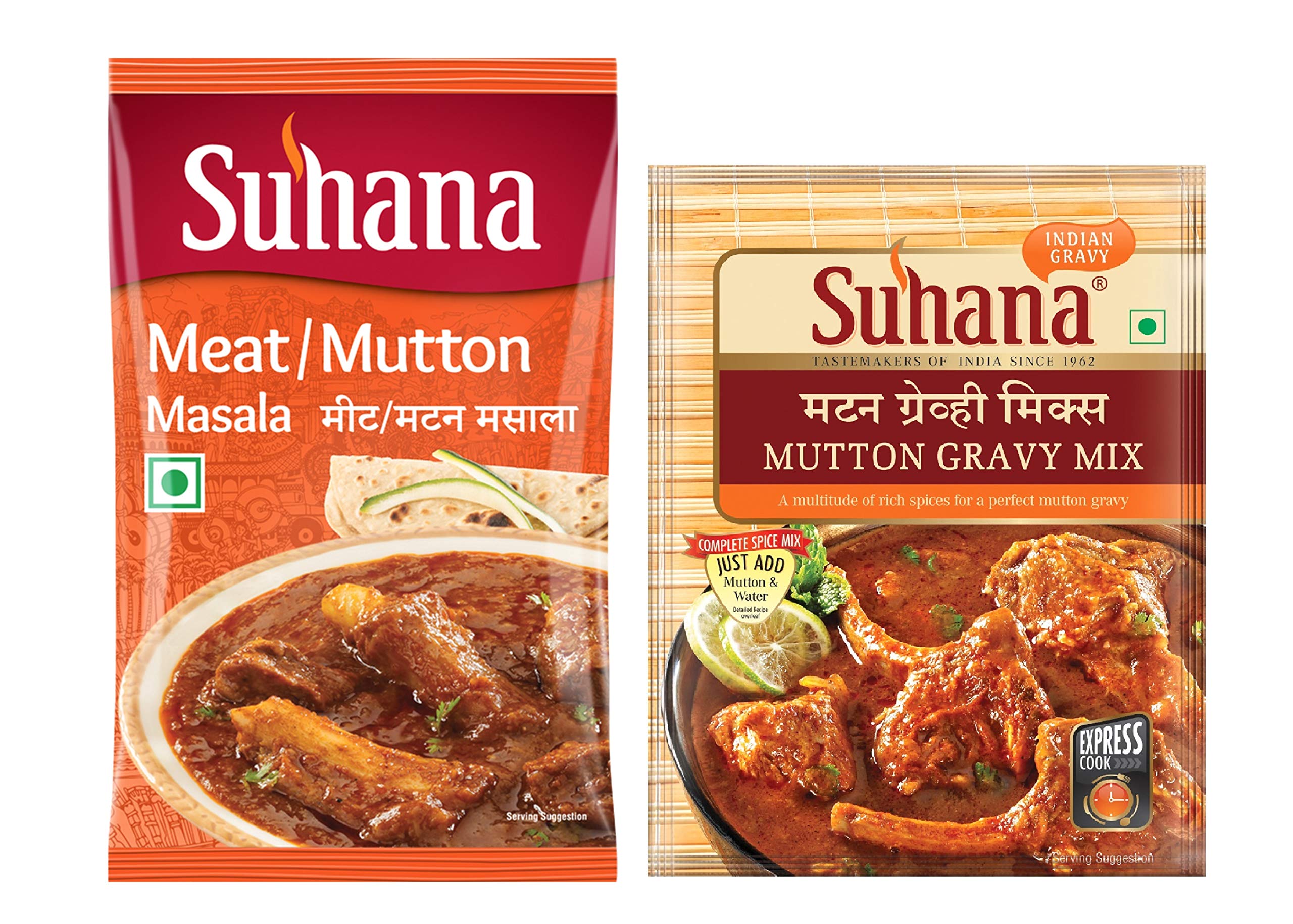 Suhana Mutton Meat Masala 200g & Mutton Gravy 80g Easy to Cook | Spice Mix - Combo of 2