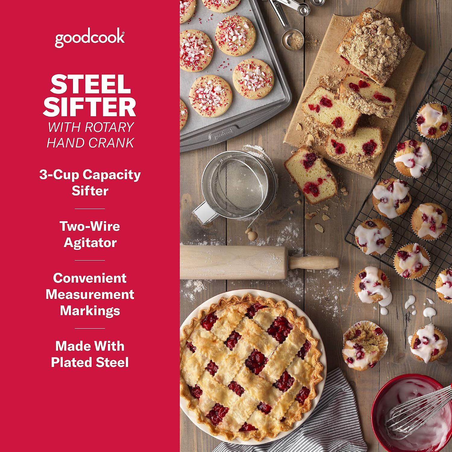 Goodcook Sifter Kitchen Essentials, Medium, Silver (Pack of 5)