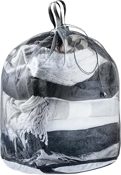 Deuter Mesh Sack 18, Tear-Resistant 18-Liter Pack Sack Storage Accessory for Hiking, Camping & Travel - Tin-Black