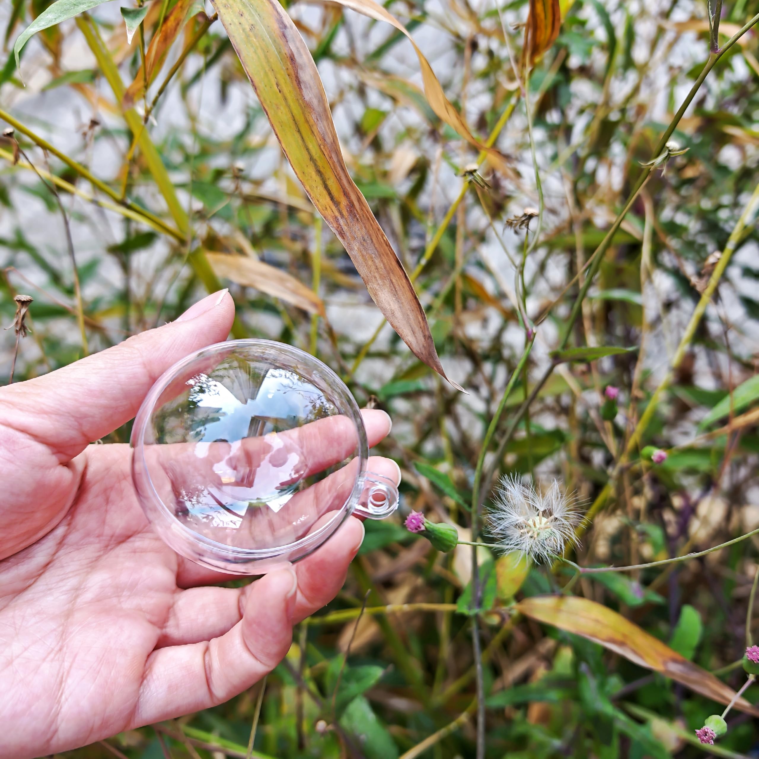 YOZIEMQ Acrylic hollow ball, Clear Plastic Fillable Ornaments Ball - Image 2