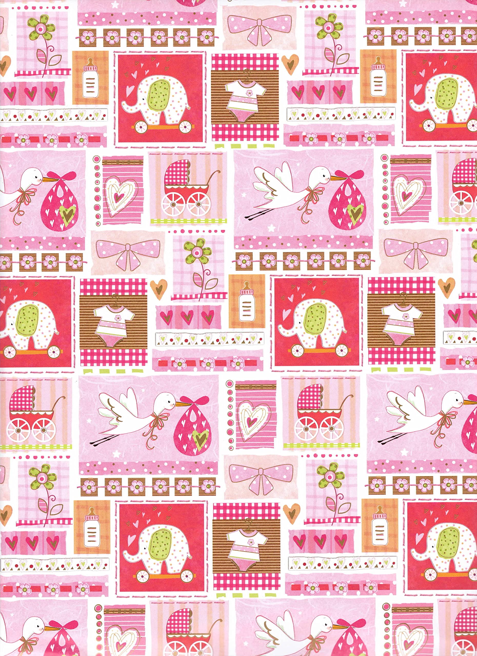 ARKRAFT Gift Wrapping Paper 3 Sheets Size 90 x 65 cm FSC Packaging Without Plastic Birth Girl (18-9232) — image 1