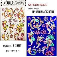 Vista 41 de Tatuaje temporal para fiesta de luz negra, 1 hoja, trasero