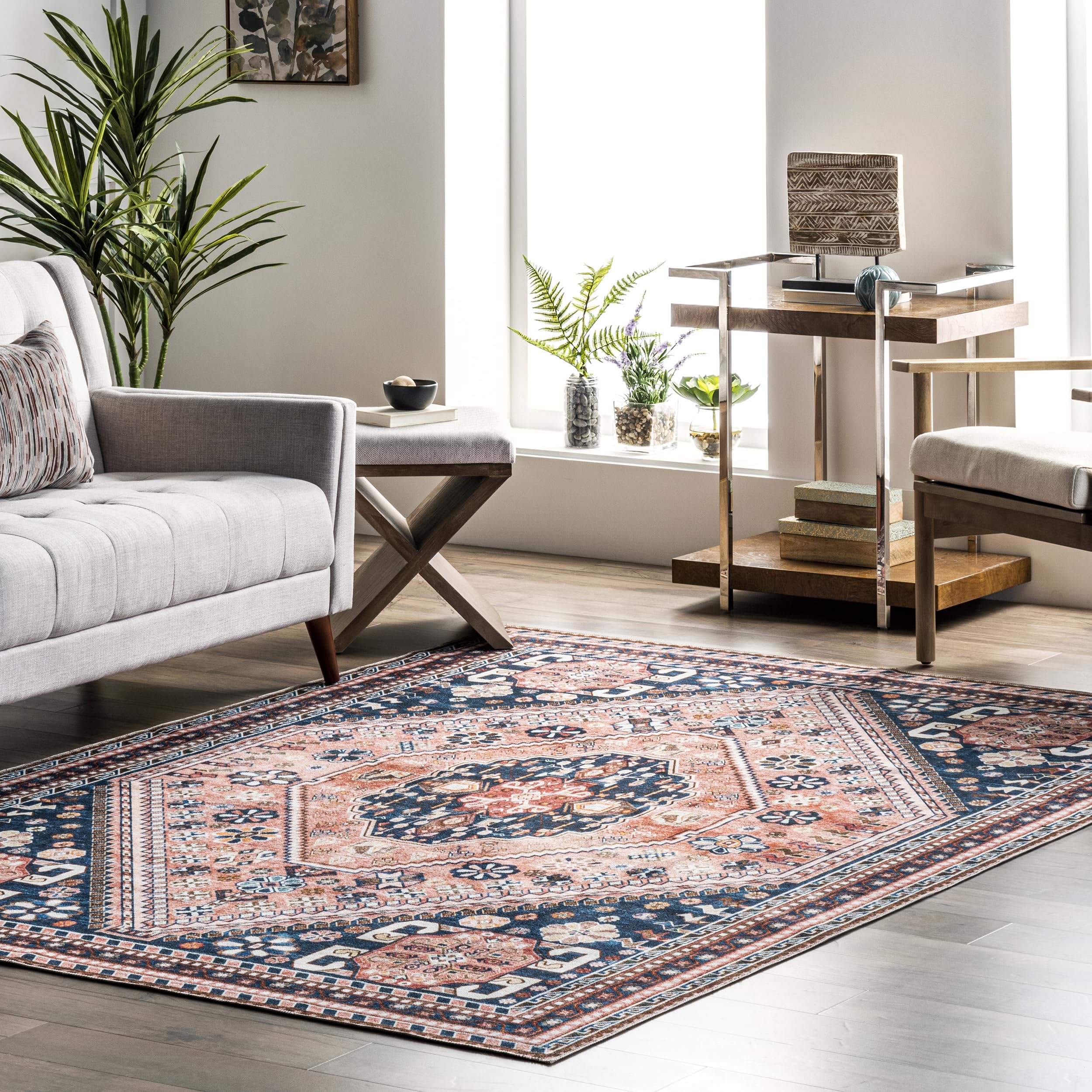 Tapis bleu nuLOOM pour en finir avec les taches de café et les poils d'animaux