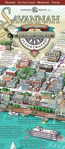 Savannah Historic District Illustrated Map.