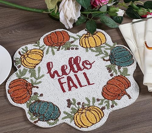 Miniatura 8 de Cargador redondo de cuentas de 13 pulgadas, blanco, tapete decorativo para mesa de comedor, cargador brillante de vacaciones y Navidad, decoración