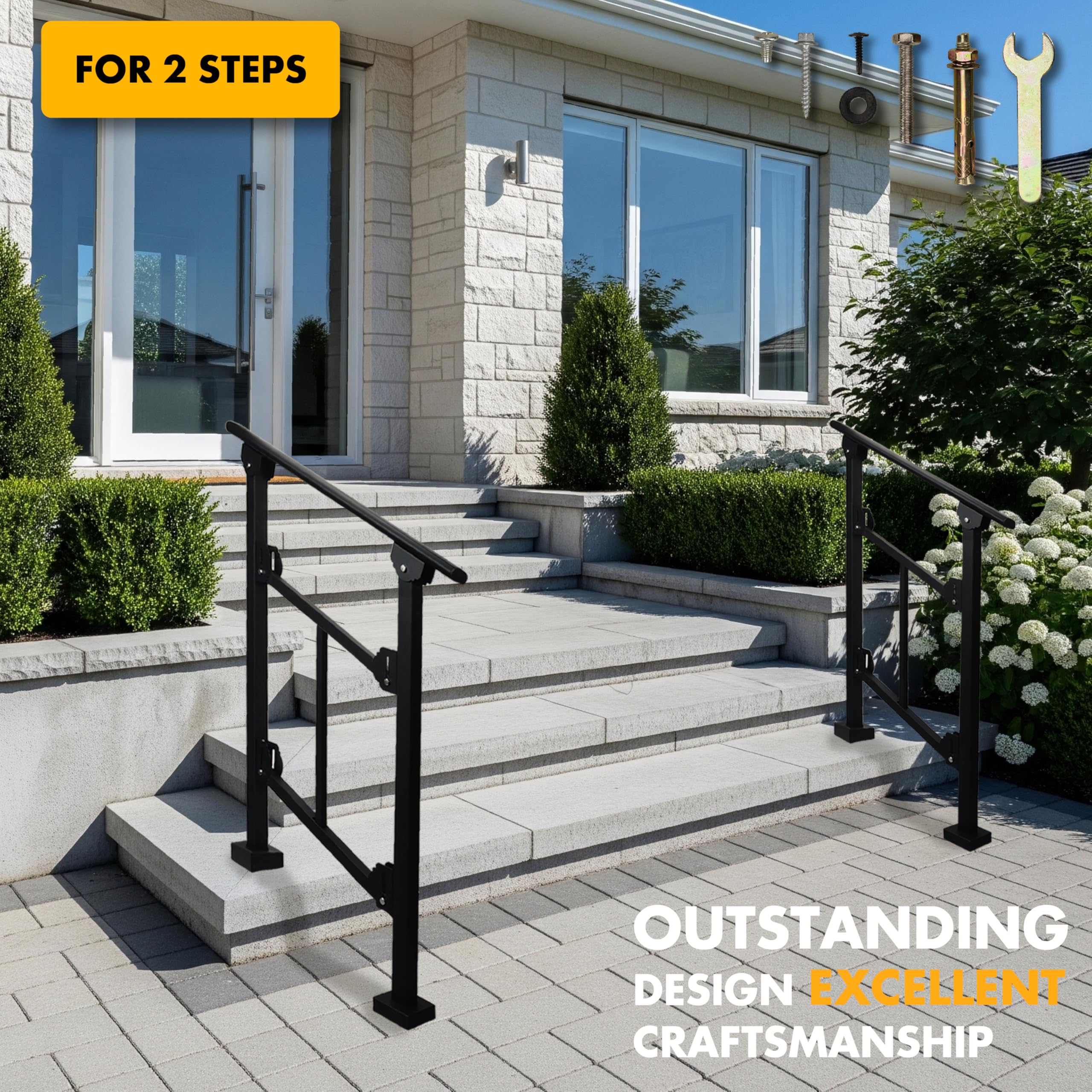 Upgrade 2 In 1 Stair Handrail&Horizontal Railing, Seychelles - View #4