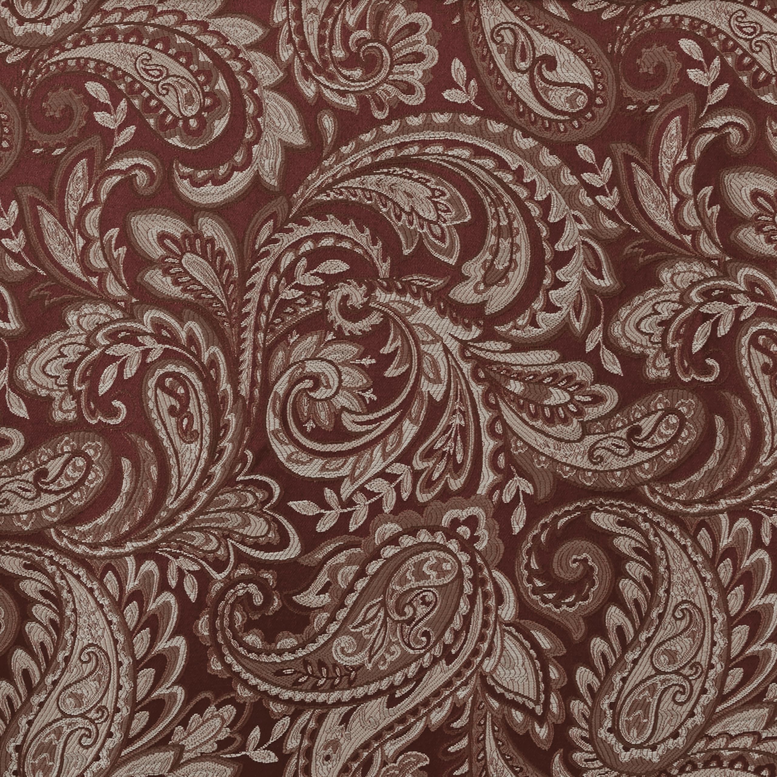 Madison Park Aubrey Rideau Jacquard Imitation Soie Cachemire avec Passe-Tringle pour Salon, Cuisine, Chambre à Coucher et dortoir, 127 x 213,4 cm, Bordeaux
