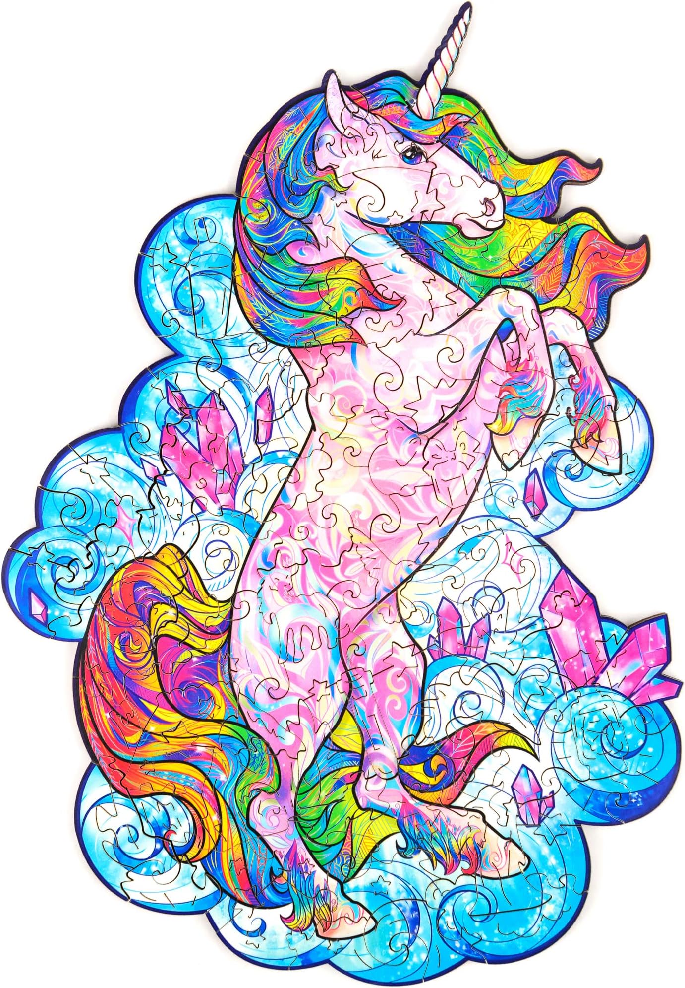 UNIDRAGONWooden Puzzle Jigsaw, Inspiring Unicorn, Small, 103 Pieces, 7 by 9.5 Inches