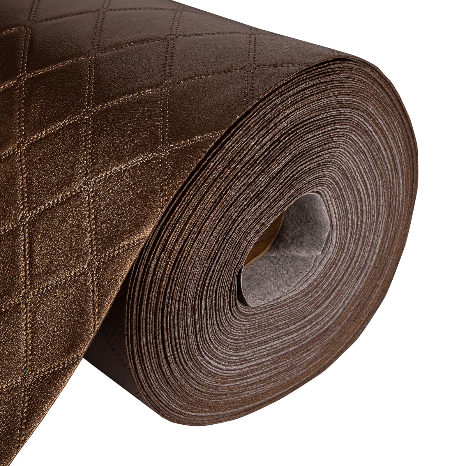 Discount Fabrics PVC Leatherette Fabric – 1 Metre Textured Faux Leather Vinyl (140cm Wide, 600GSM) – Waterproof Material for Upholstery, Sewing, Chairs & Boats (Brown Trellis,1 Meter) — image 1