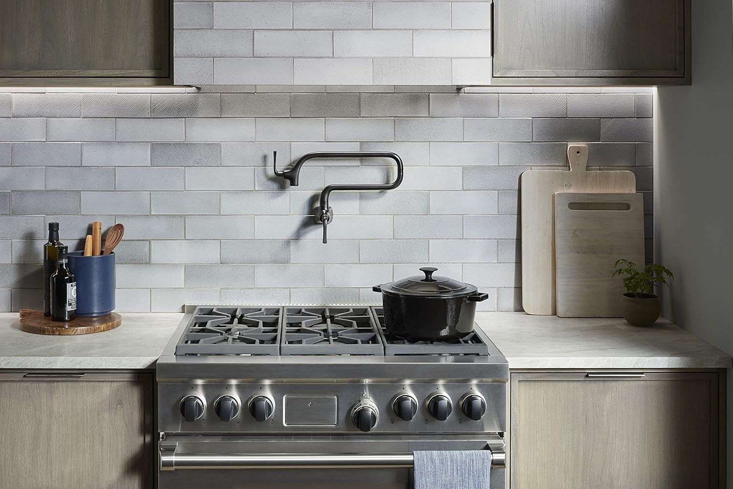 KOHLER K-22066-BL Graze Kitchen Sink Wall Mount Pot Filler in Matte Black Finish