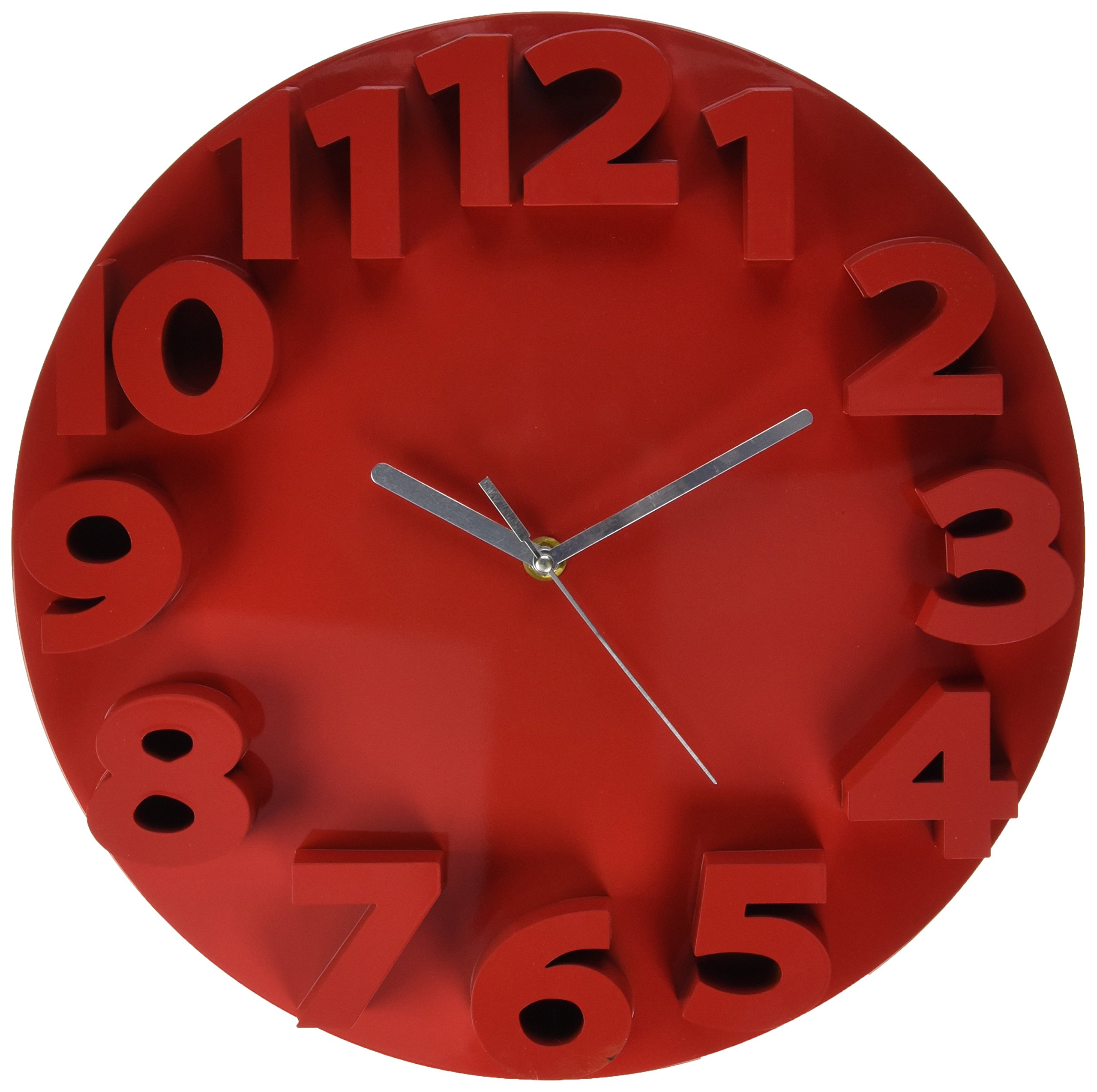 LGI Modern Contemporary 3D Wall Clock - Choose Your Color (Red)