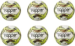 Pack com 6 Bolas de Futebol Society Topper Slick II Único, BRANCO/AZUL