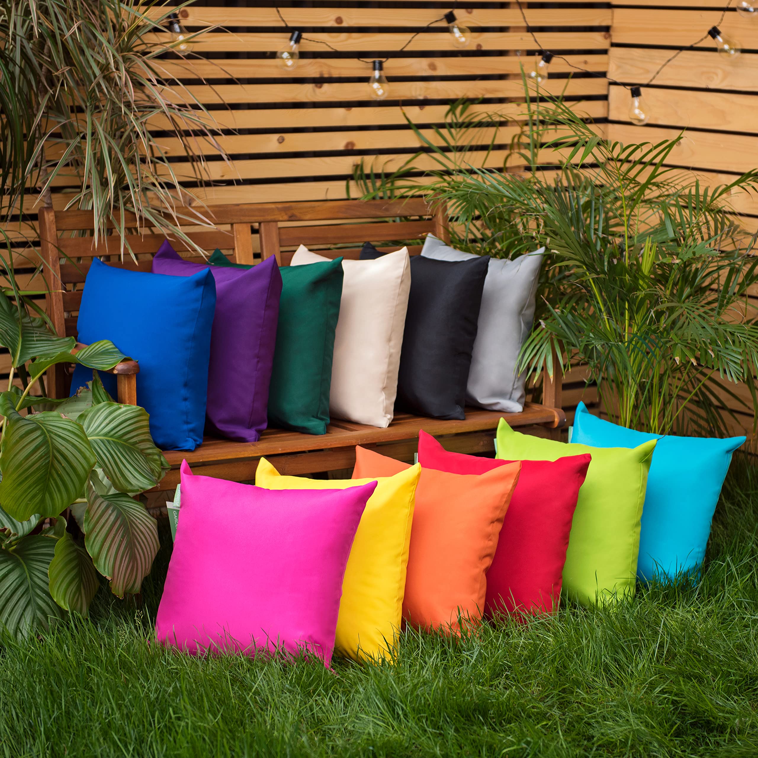 Gardenista Cuscini Decorativo per Esterni/Interni | Resistente all'acqua Federe Cuscini Divano con Riempimento | Cuscino Scatter per Sedie in Rattan | Leggeri Cuscini per Divani 45x45cm (Turchese, 4)