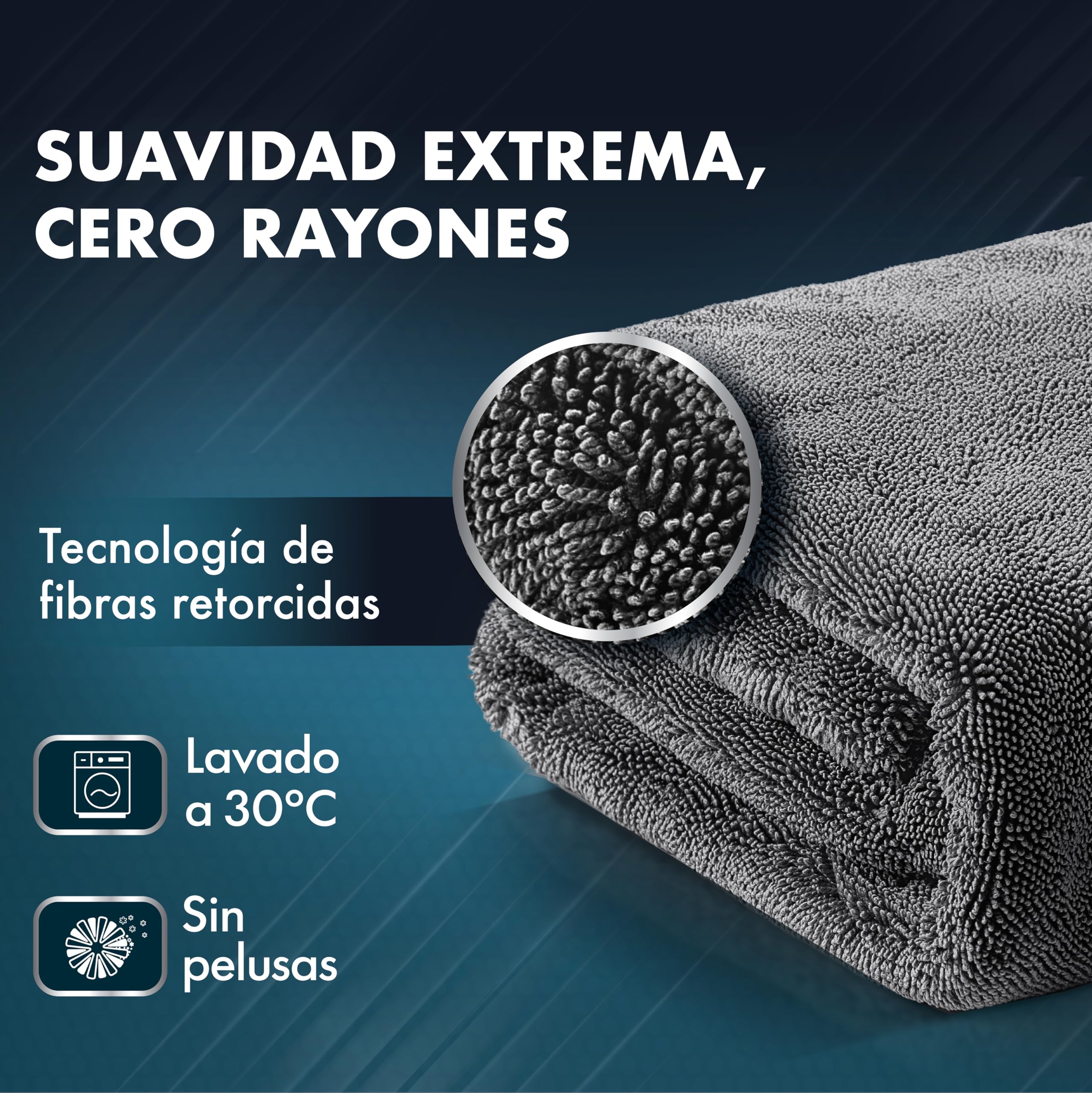 Paño de Secado para Coche L - 40x60 cm - 1800 g/m² Ultraabsorbente para Limpieza Coche & Detailing - 5