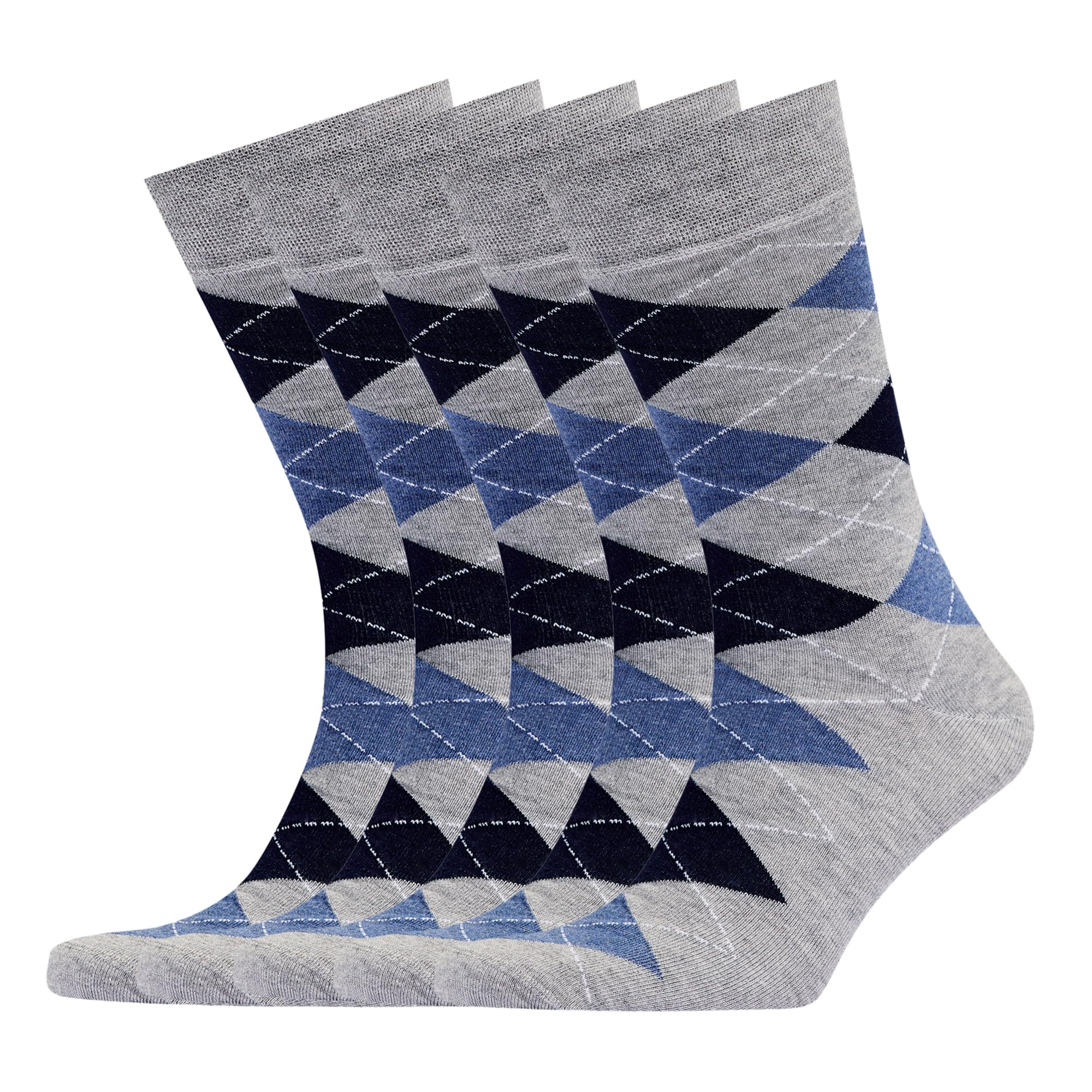 VRD Men's Dress Socks Bamboo Rayon, 5-Pack Crew Socks, Multiple Colors and Designs, Shoe Size 8-13, Gift Box