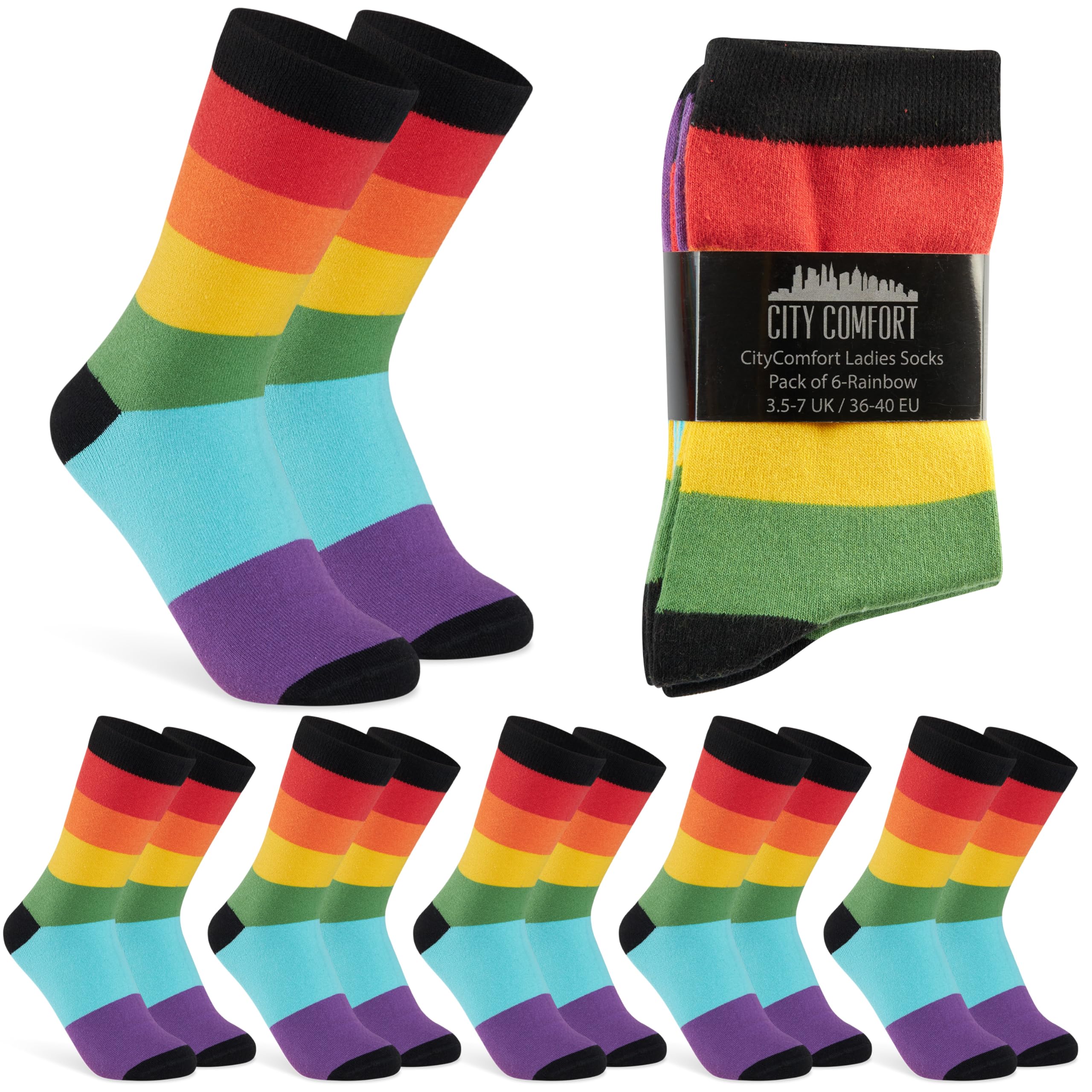 Citycomfort Unisex Multicolor Socks Pack Of 6