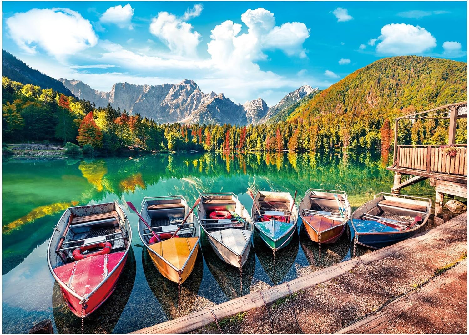 BenBen 1000 Piece Puzzle for Adults, Jigsaw Puzzles with Letters on Back, Fusine Lake, Challenging Puzzle for Game Night Home Décor