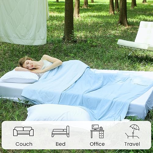 Miniatura 3 de Simple&Opulence Edredón refrescante, tela de tacto frío que absorbe el calor corporal, diseño fresco de doble cara para todas las estaciones,