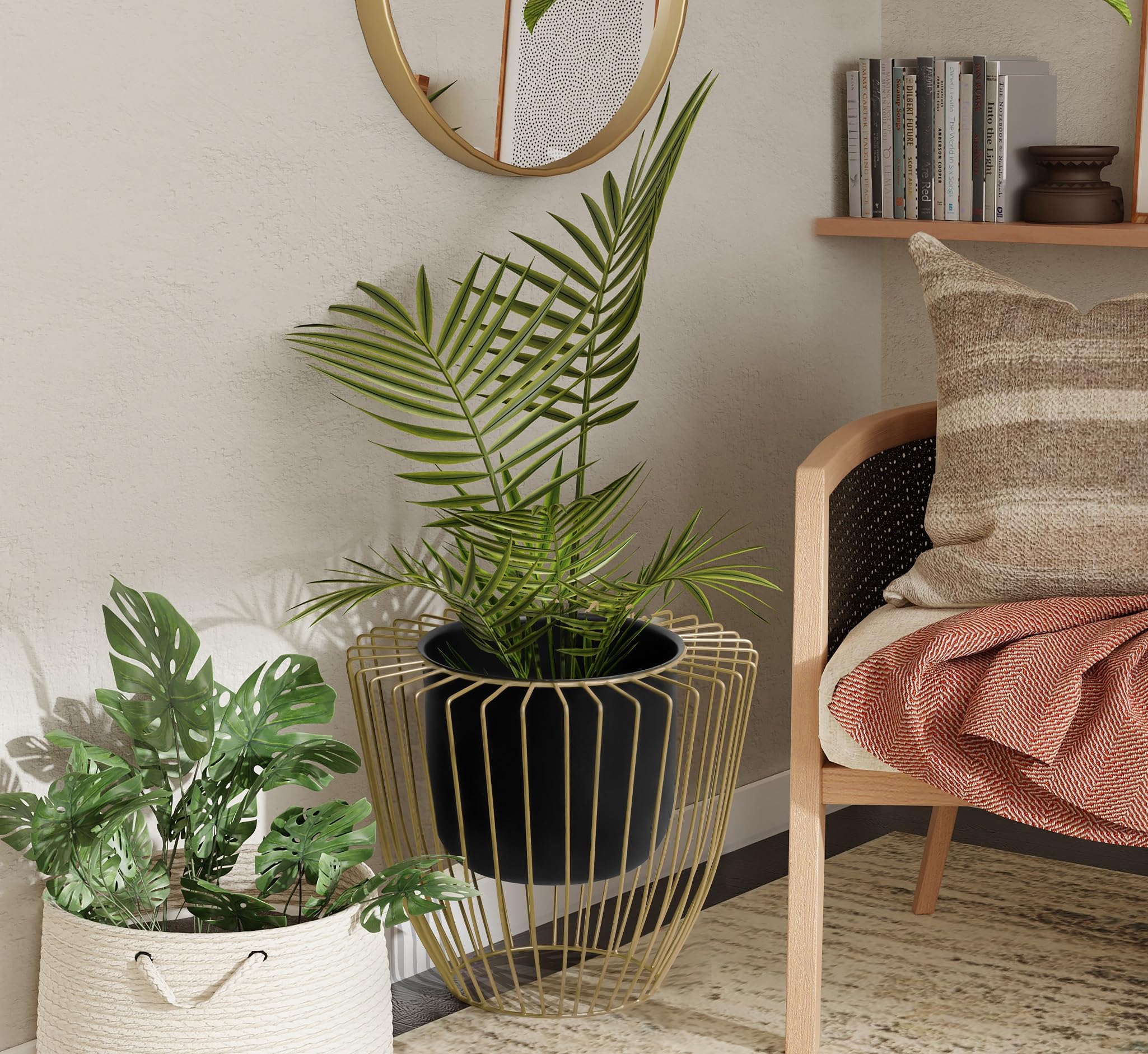 RICHIES ENTERPRISES - Golden Decorative Planter Pot with Stand Indoor Outdoor Plant Stand with Planter Pot Home & Decor (B0C38XJSVL) Amazon Price History, Amazon Price Tracker