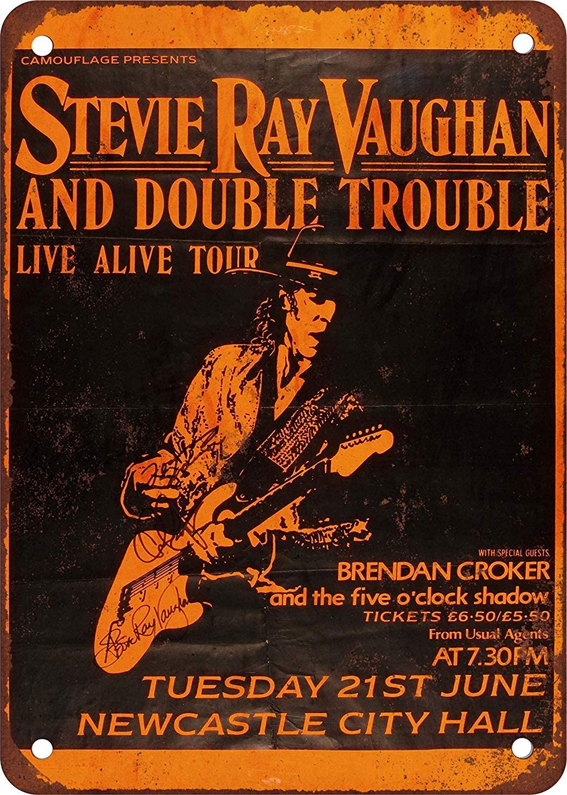 Bigyak Red Stevie Ray Vaughan And Double Tyrouble Live Alive Tour Tin Retro Look 20X30 Cm Decoration Art Sign For Home Kitchen Bathroom Farm Garden Garage Inspirational Quotes Wall Decor