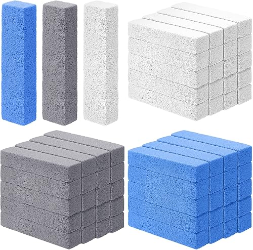 Lounsweer 60 piezas de piedra pómez para fregado de inodoro, bloque de limpieza de piedra de inodoro, removedor de anillos de inodoro, limpiador de