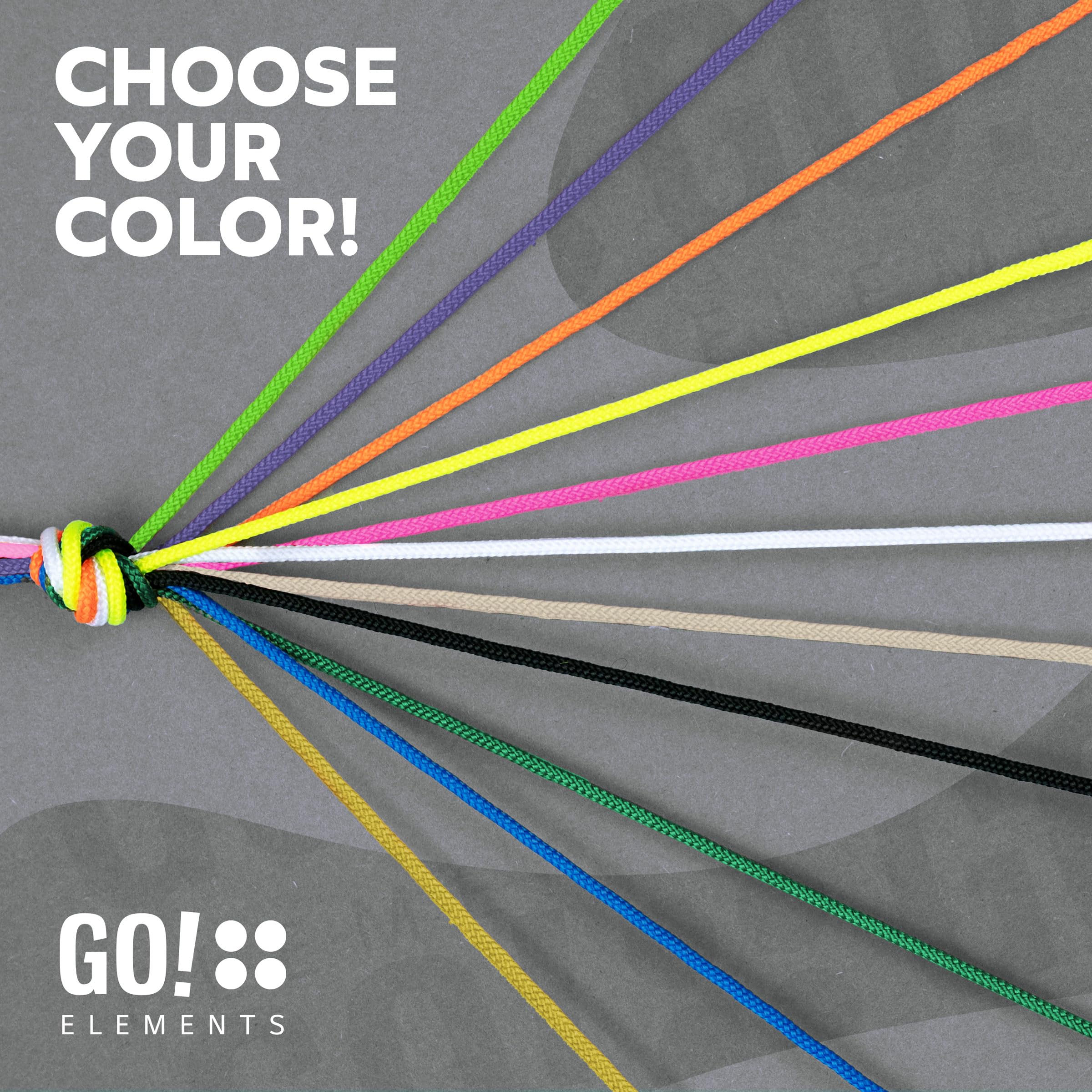 GO!elements Nano Cord | Cuerda de albañil | Filigrana, delgada y extremadamente estable | Cuerda de nylon 100% | ø 0,75 mm - Sin núcleo - Max. 16 KG - Resistente a la rotura | Cuerda para DIY, camping