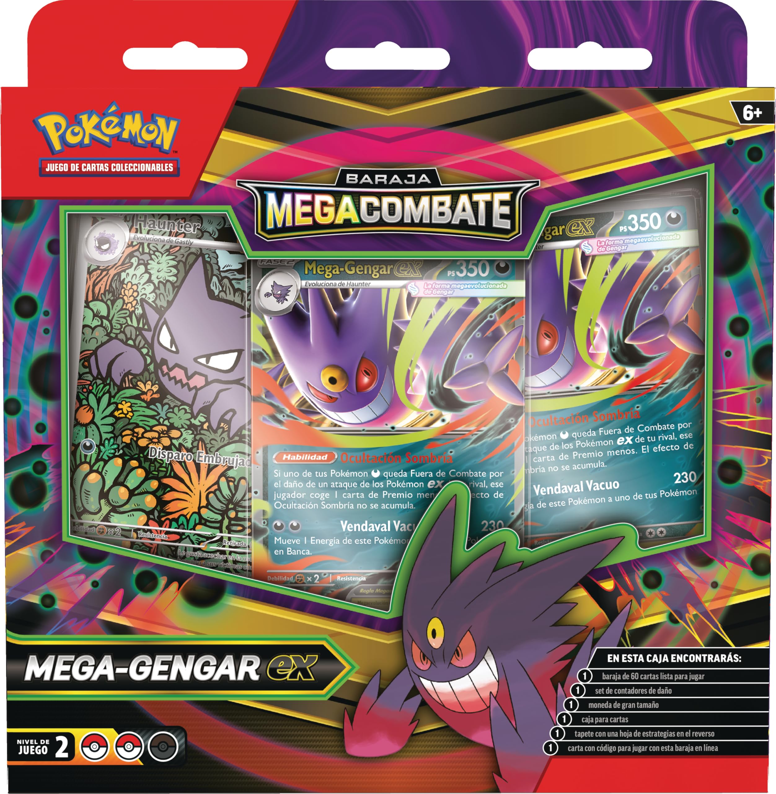 Pokémon: Baraja Megacombate de Mega-Gengar ex de JCC Pokémon (1 baraja de 60 Cartas Lista para Jugar)