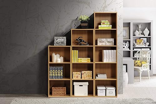 Miniatura 5 de Hodedah Import Librería con 5 compartimientos, color haya