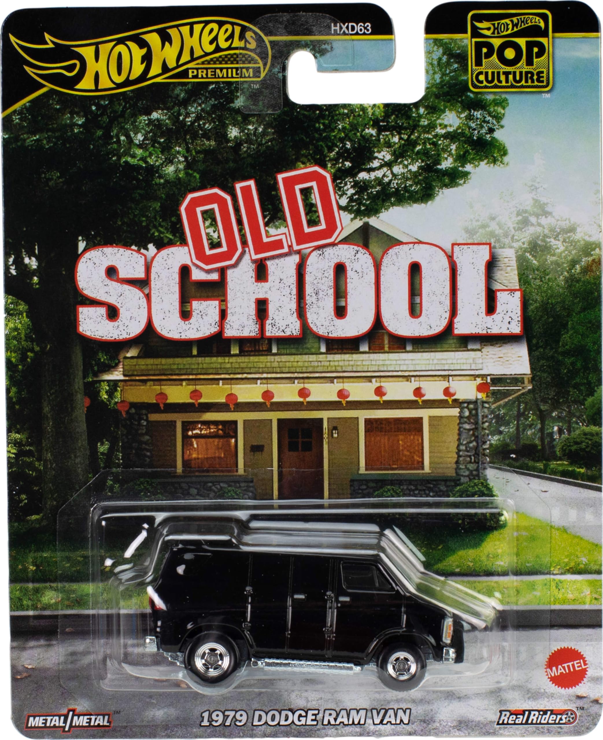 Hot WheelsOld School Model Car 1979 Dodge RAM Van - Die Cast Scale 1:64 - Length 7 cm - HVJ38 - Series Pop Culture