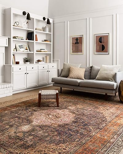 Miniatura 21 de Loloi Loren Collection LQ-01 - Alfombra de pasillo color azul/ladrillo de 2 pies 6 pulgadas x 7 pies 6 pulgadas Azul/ ladrillo,Agua,Azul /