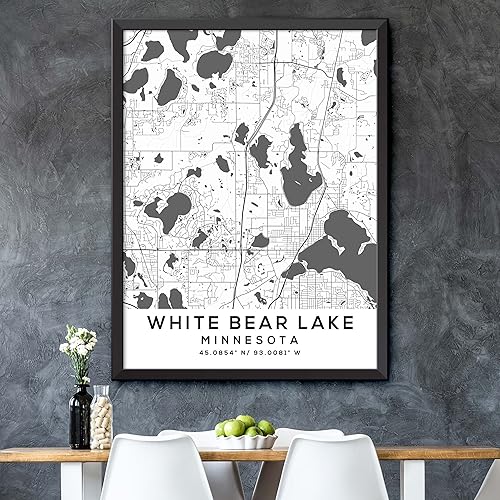 Miniatura 5 de Mapa de White Bear Lake, Minnesota, Light 2 (8x10)