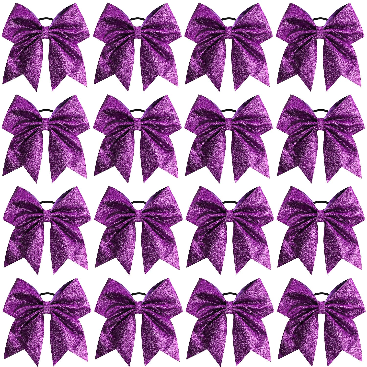 16pcs Large Glitter Hair Bows, Sequin School Hair