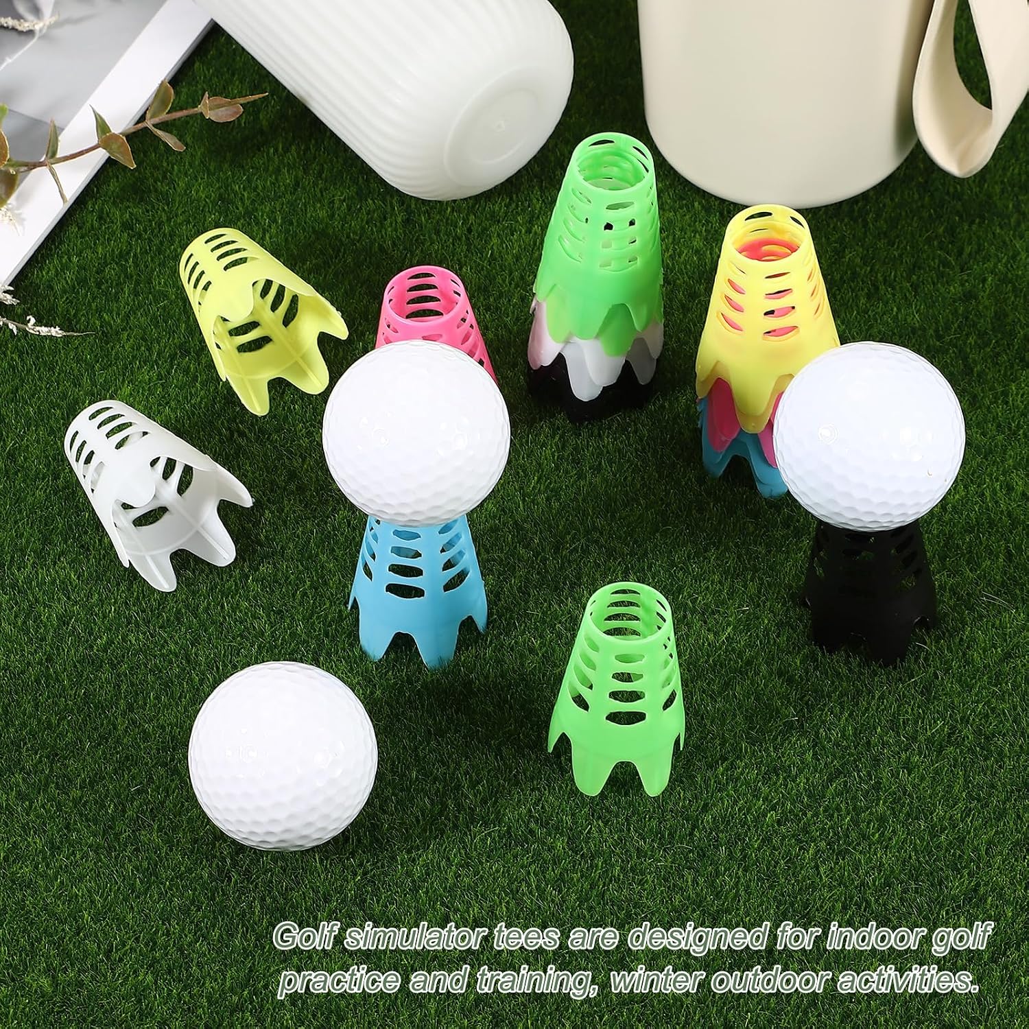 Golf Simulator Tees, Indoor Golf Tees Simulator Practice Training -Fitting for (Turf Range Hitting)