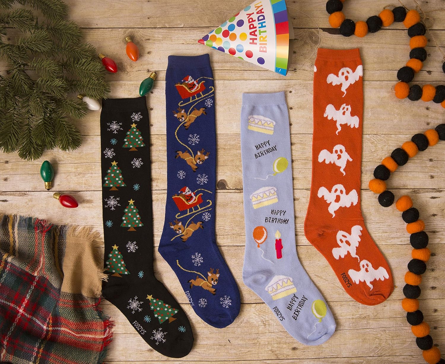 Foozys Women’s Winter Novelty Casual Knee High Socks | Ghosts (2 Pair) - Image 3