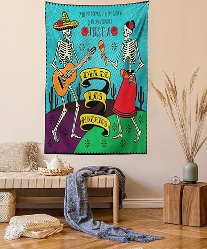 Miniatura 12 de Lunarable Tapiz abstracto, diseño floral de cachemira batik, adorno dibujado a mano, decoración de tela para colgar en la pared para dormitorio