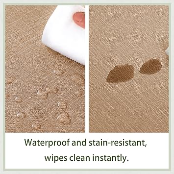 Rectangle Tablecloth 95 x 190 cm Wipe Clean Machine Washable Table Cloth Easy Clean up for Parties, Weddings and Festivals, Camel