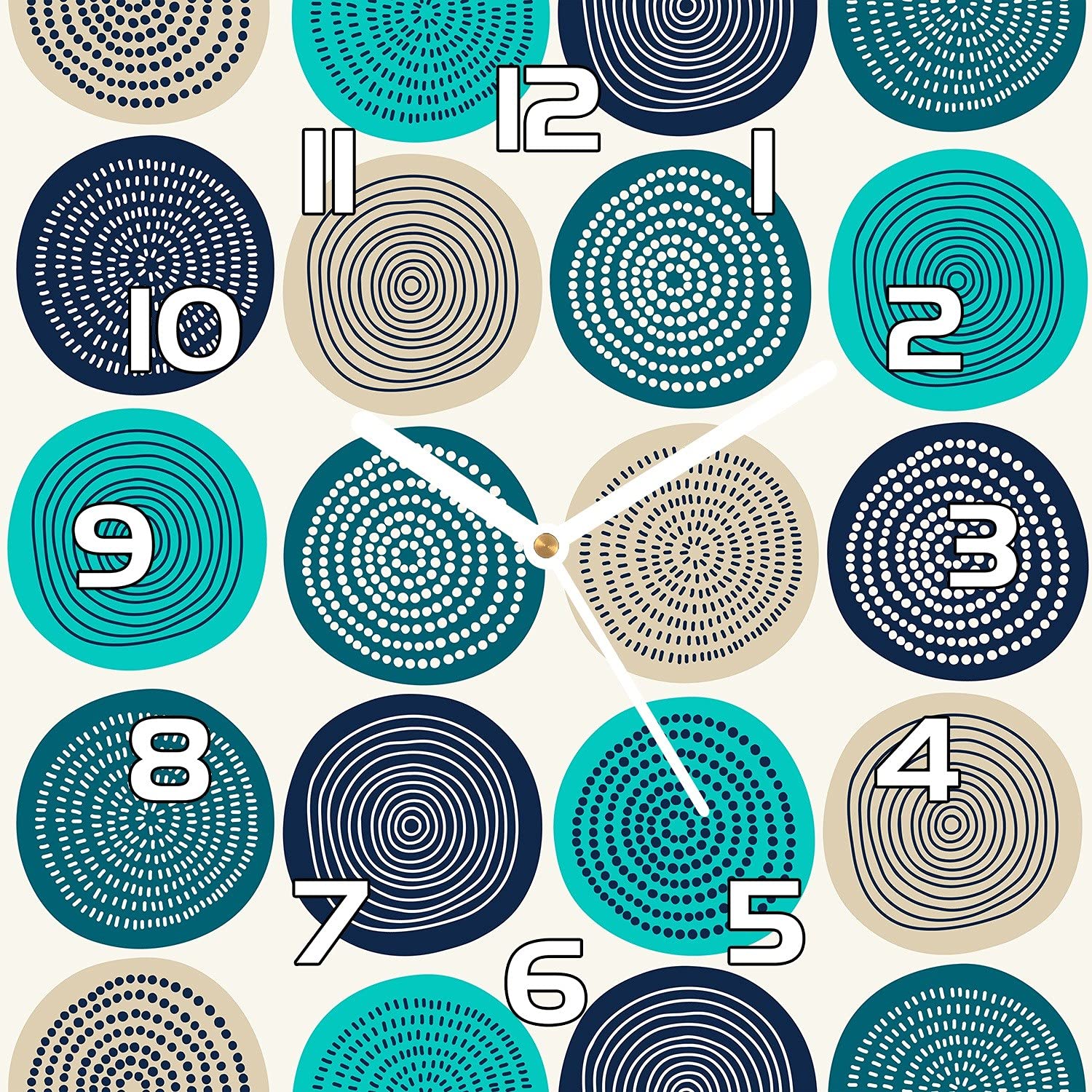 Horloge en verre 30x30 cm Coloray pendule murale moderne salon