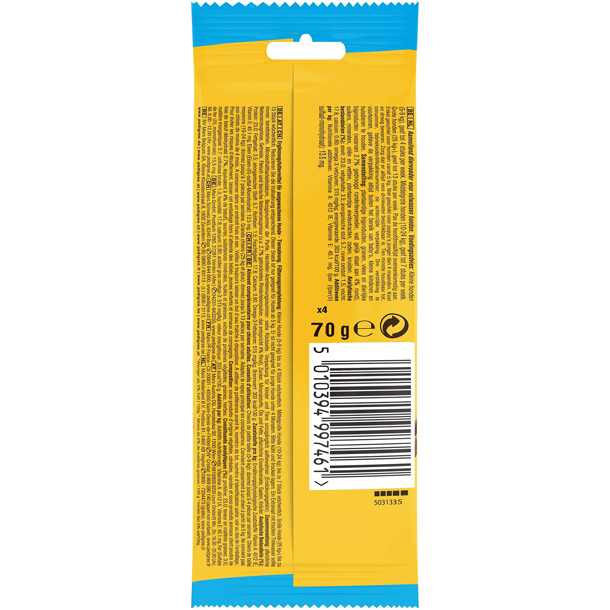 Pedigree Rodéo - Récompense - Bœuf - Sachet de 70 g - Lot de 24