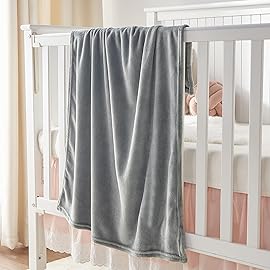 BEDELITE Baby Blankets for Boys and Girls 30 x 40, Soft Cozy Fuzzy Fleece Blanket for Kids Infant Newborn, Warm and Breathable Toddler Blanket for Crib Stroller Bed Travel, Grey
