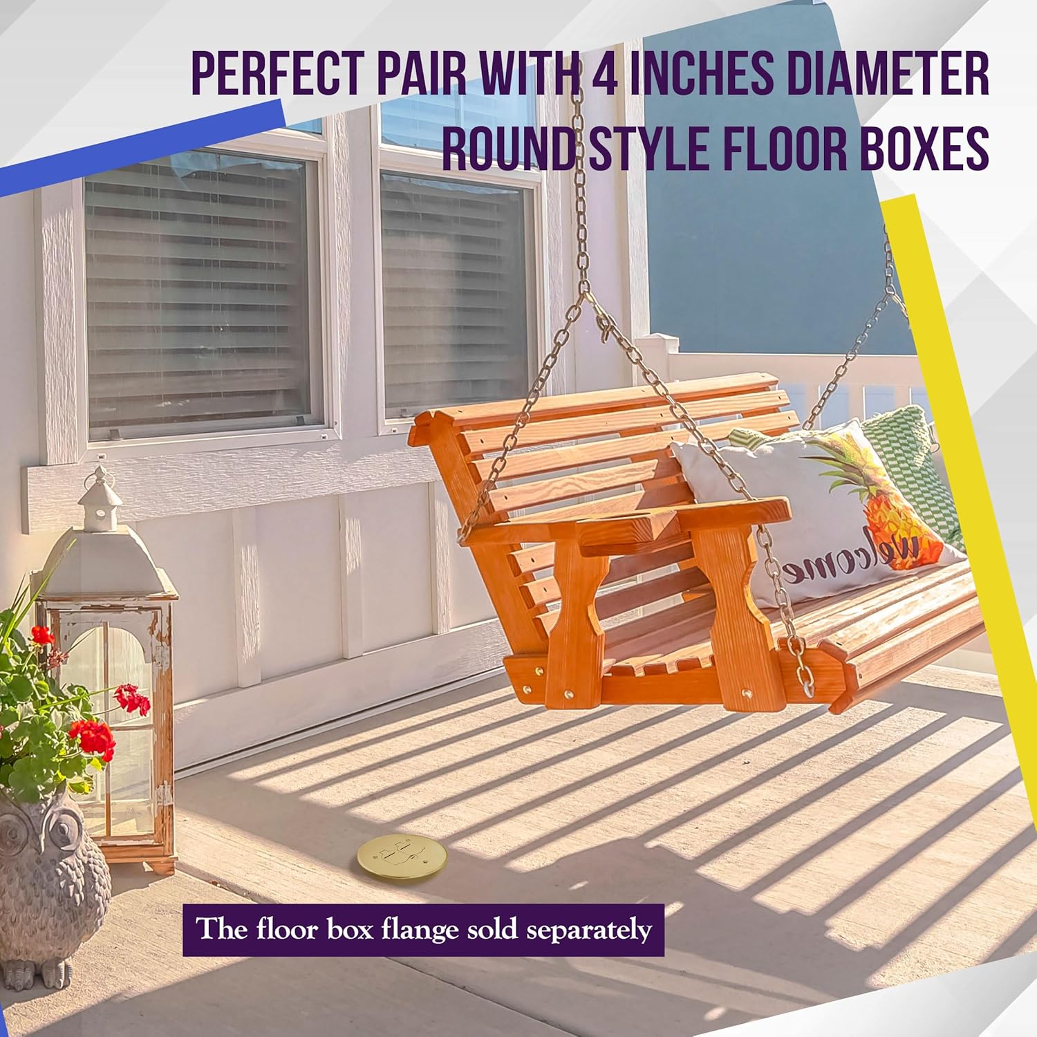 ENERLITES Dual Flip Lid Floor Box Cover, 5.625" Diameter, 1 Gang, 20A Tamper-Weather Resistant Type A 2-Pin Outlet, Watertight Gaskets, UL Listed, Brass, 975517-C - Image 4