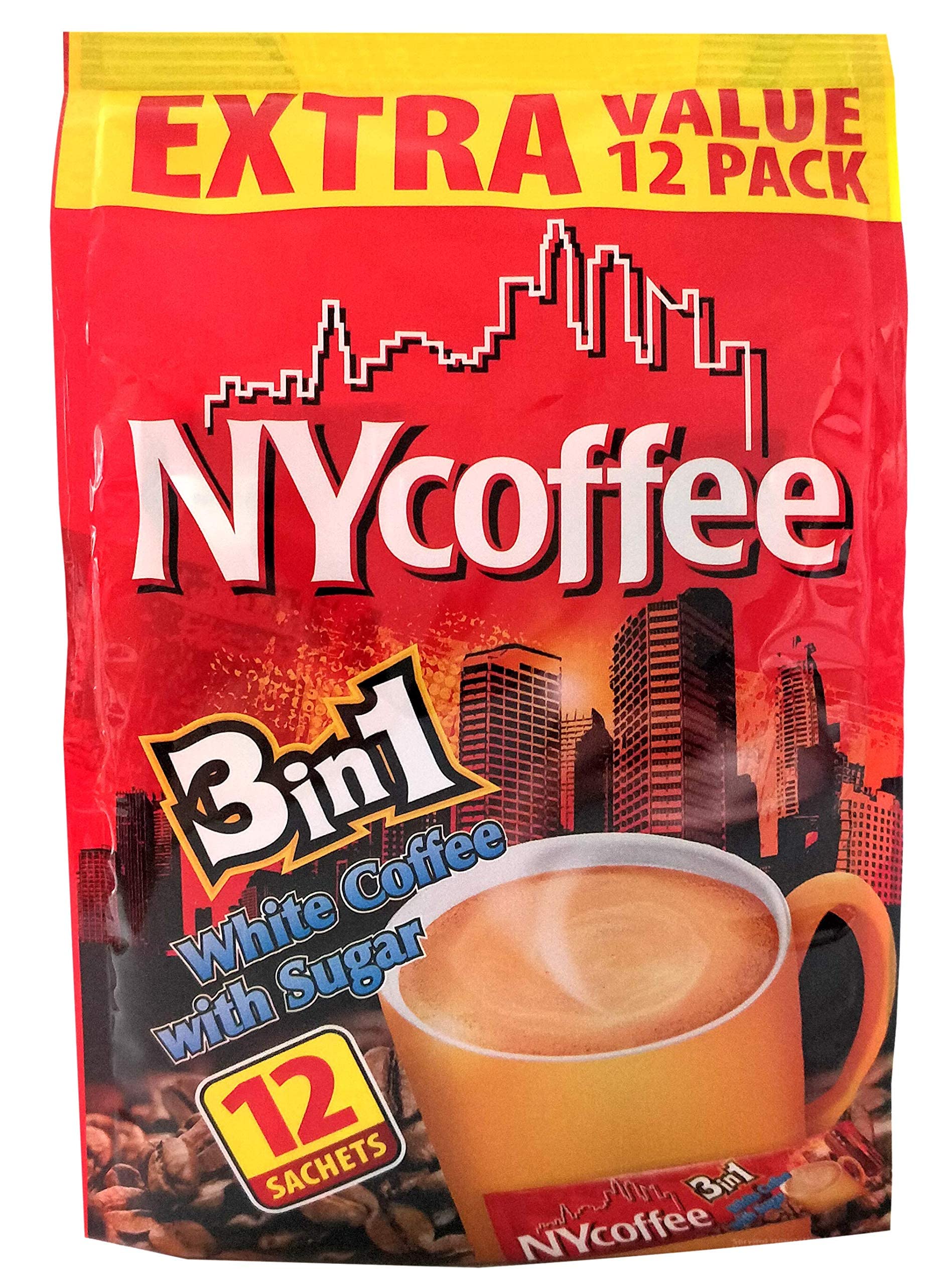 Buy NY Coffee 3 in 1 sachets [8 x 12] 96 servings White coffee with