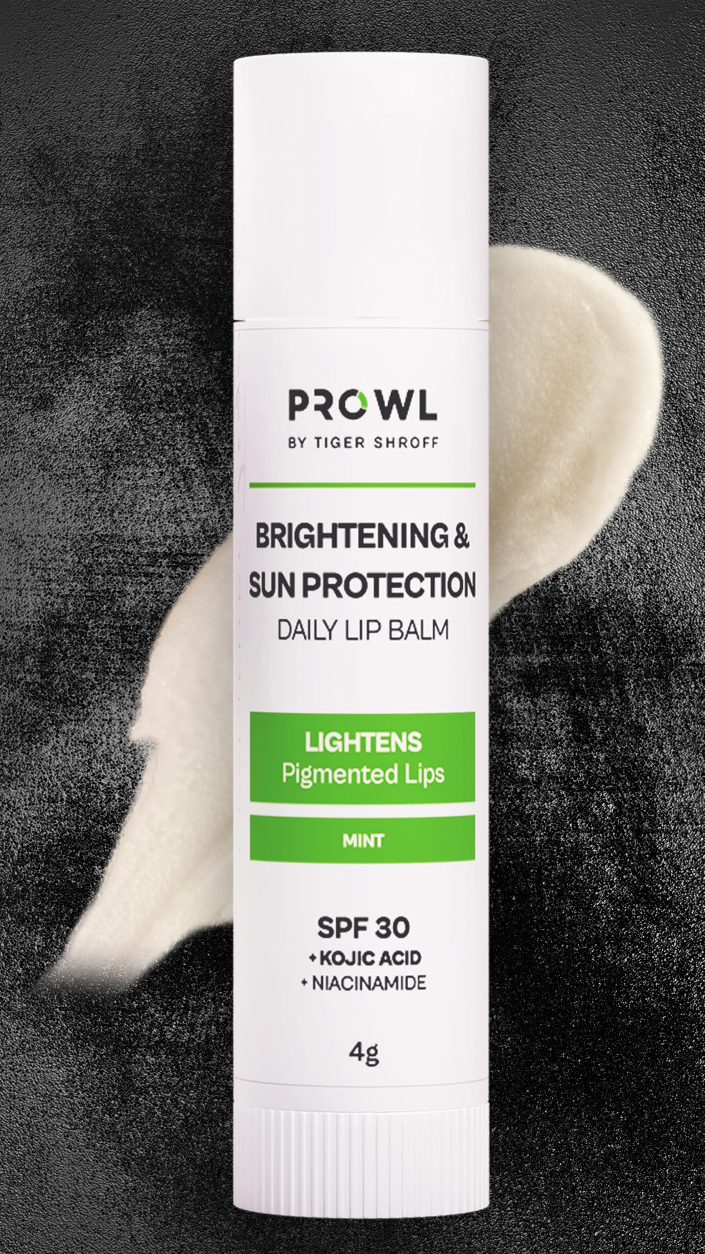 PROWL Lip Balm Gloss for Men with SPF 30 PA+++ for Dark Pigmented Lips – Brightening, Pigmentation Removal, Hydrating Lipbalm with Kojic Acid & Niacinamide – 4g