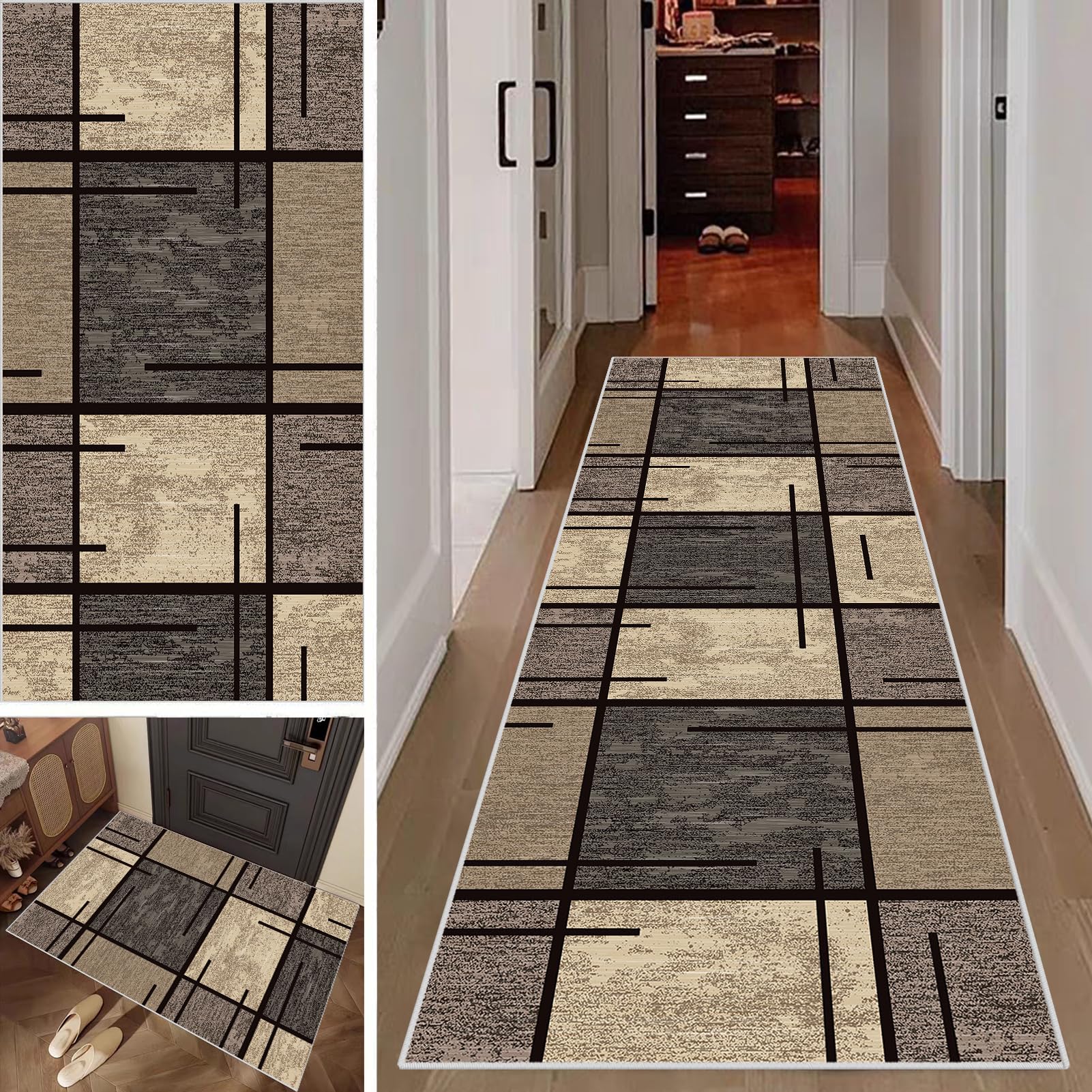 SUNMME Non Slip Kitchen Runner Rugs Carpet Runners for Hallway Machine Washable Hall Runner Narrow Rug Absorbent Area Rug Door Mats Runner Rug for Hallway Living Room Entryway 50 x 130 cm