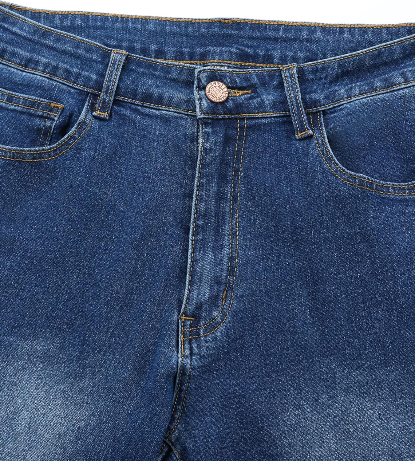 Men's Stretch Slim Fit Bell Bottom Denim Disco Pants Flared Jeans-31 Inseam - Image 6