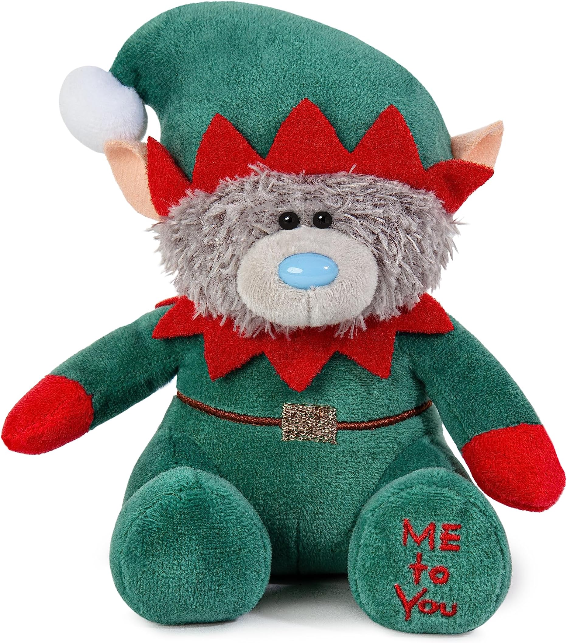 Me to You Tatty Teddy Christmas Elf Bear 13cm High - Official Collection, Blue,green,grey,red