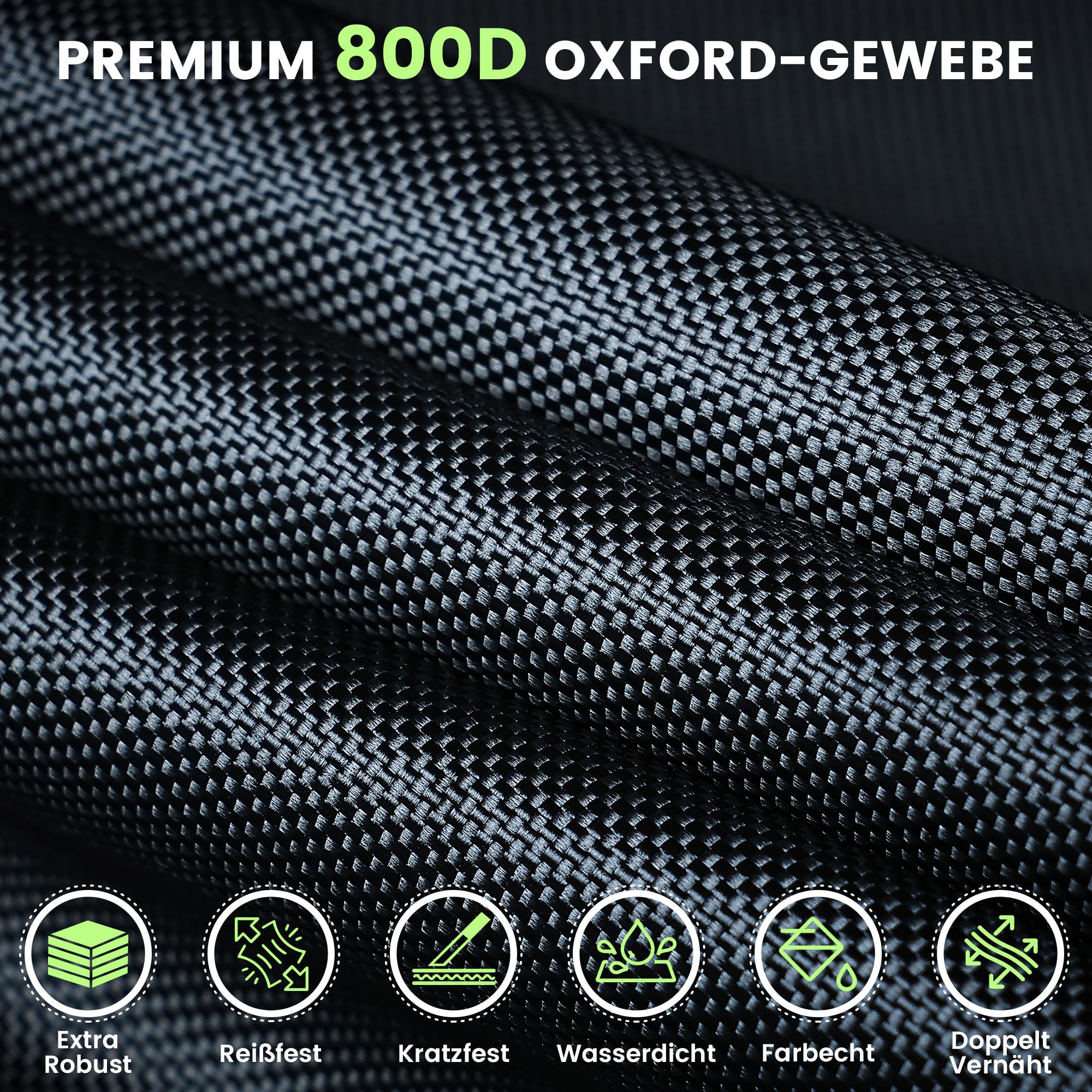 800D Fahrradabdeckung Heckträger für 2 Fahrräder Wasserdicht Winddicht | 203x90x127cm, Rücklicht & Kennzeichen Sichtbar, Reißfestigkeit, mit two 6m Elastisch Seil und Aufbewahrungstasche